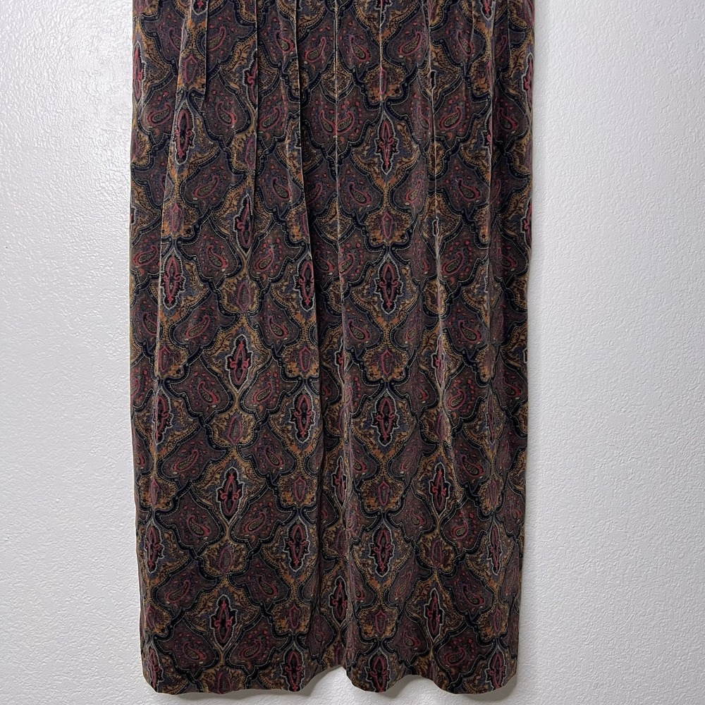 Vtg Bryn Connelly Paisley Button Side Sleeveless Dress Size 10 Corduroy Y2K Fall - Picture 8 of 11
